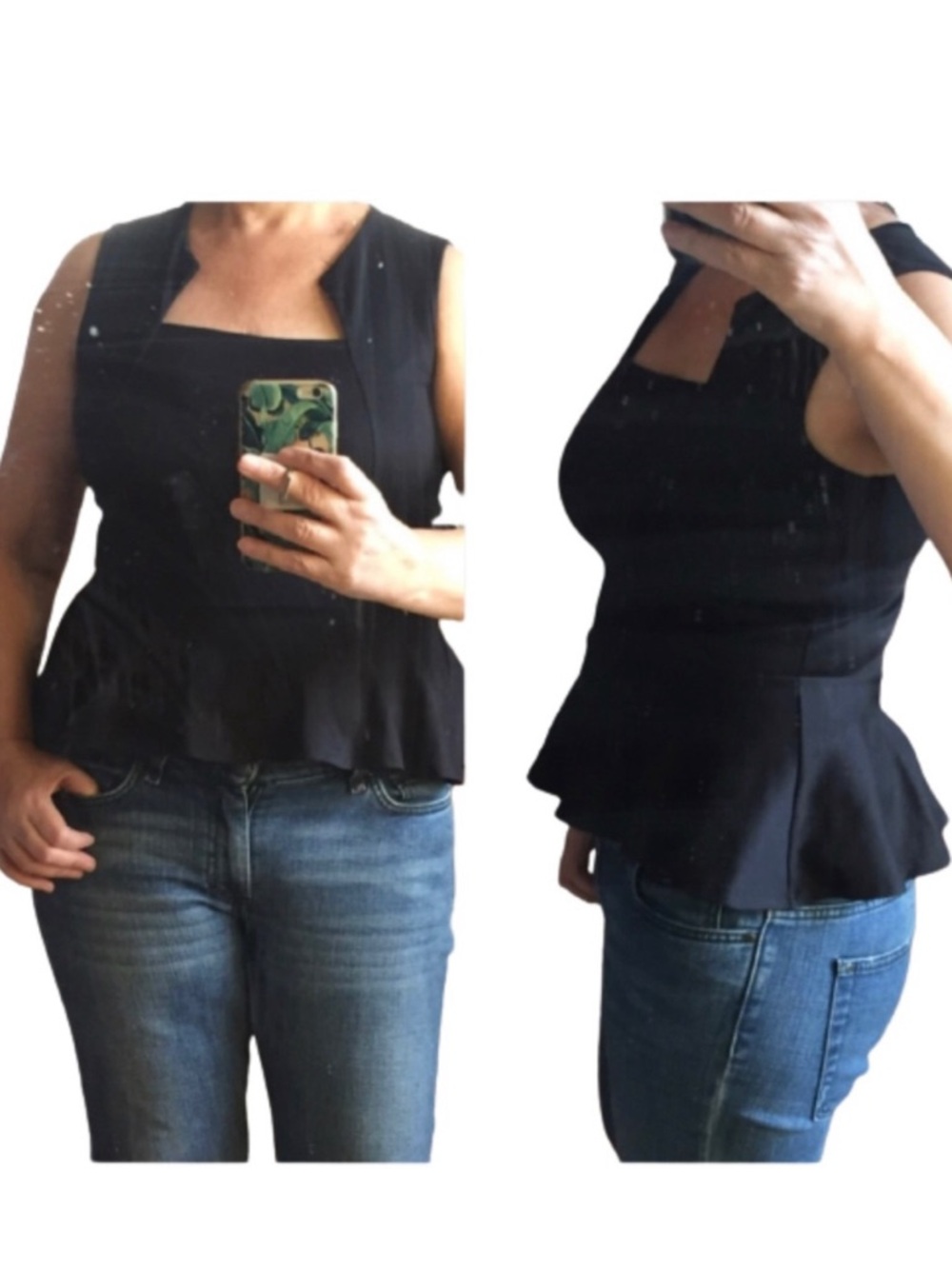 🦚2/$20🦚Cute black peplum top Black knit sleeveless